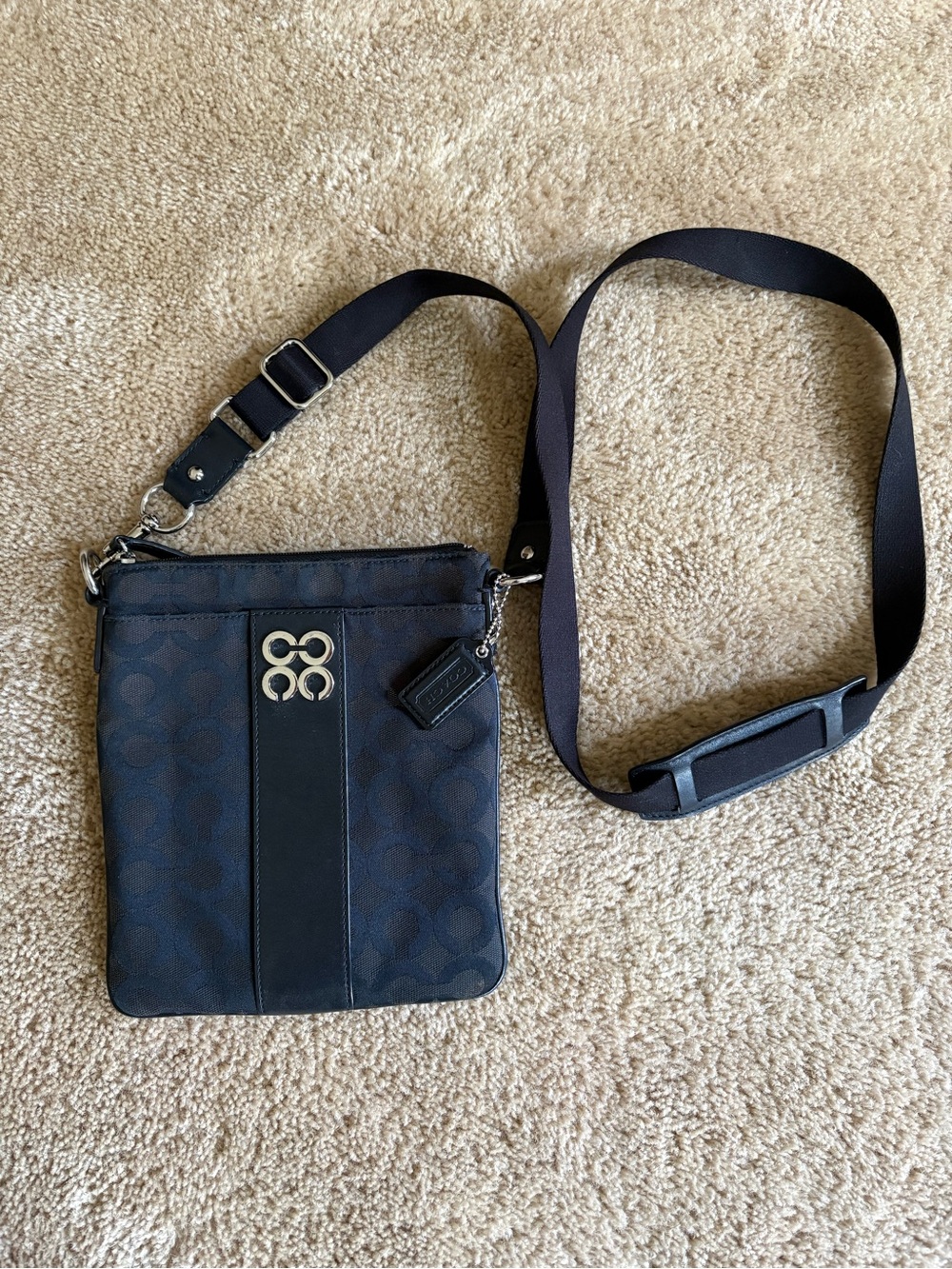 Coach signature crossbody black bag